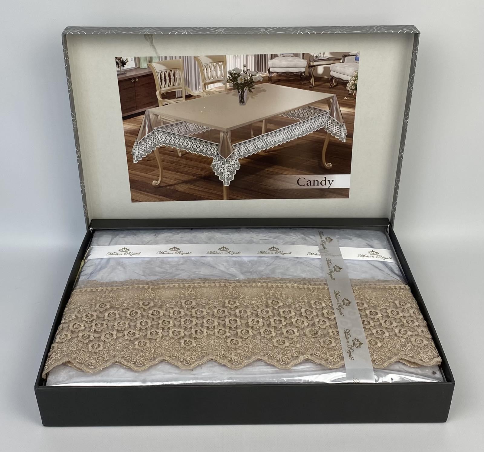 Скатерть с кружевом Maison Royale Candy 160x300 см Cappuccino (CN22619)