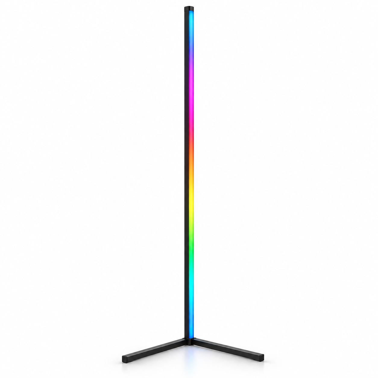 Лампа напольная угловая RGB 120 см с пультом и управлением через телефон Черный (3759)