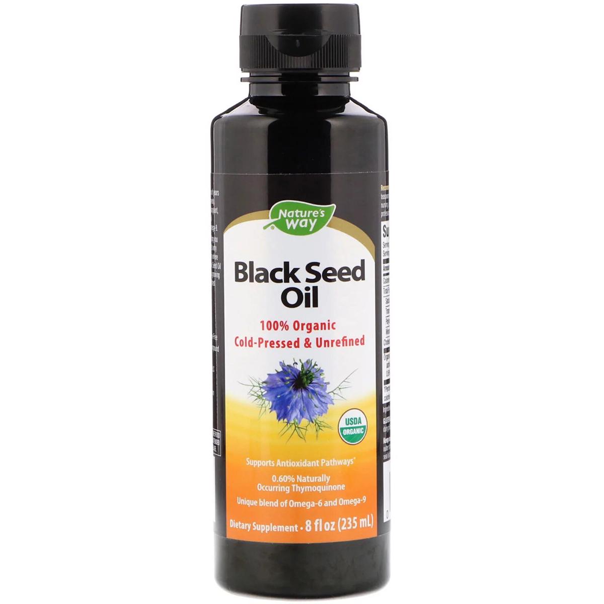 Органічне масло насіння чорного кмину Nature's Way Black Seed Oil 235 мл (NWY12322) - фото 1