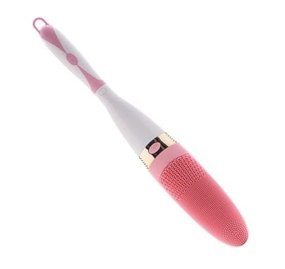 Массажер для тела силиконовая щетка для душа с длинной ручкой Розовый (AE-8381-1)