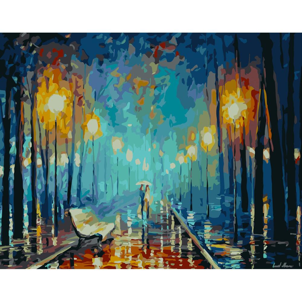 Картина за номерами Strateg Преміум Осіння романтика 40x50 см (GS399)