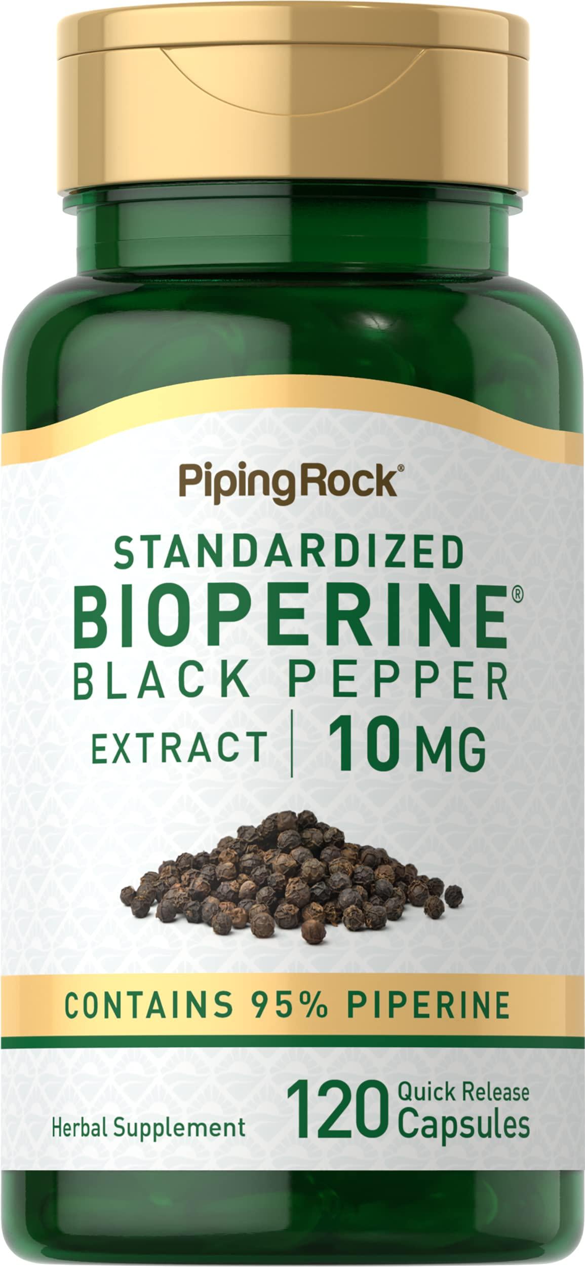 Біоперин Piping Rock BioPerine Black Pepper Extract 10 mg 120 quick release capsules