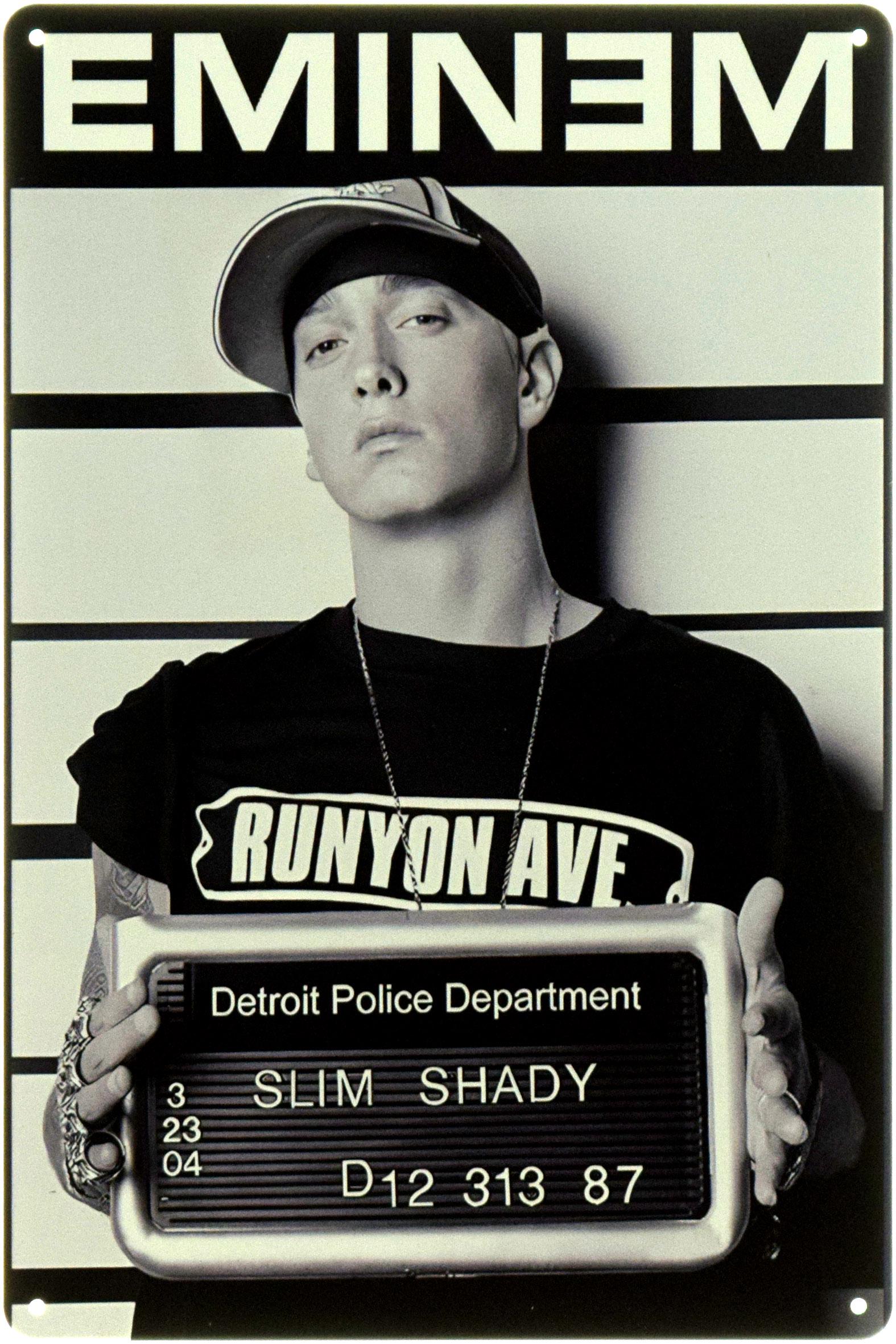 Табличка металева "Eminem Slim Shady's Mugshot" 20x30 см (ms-104358)