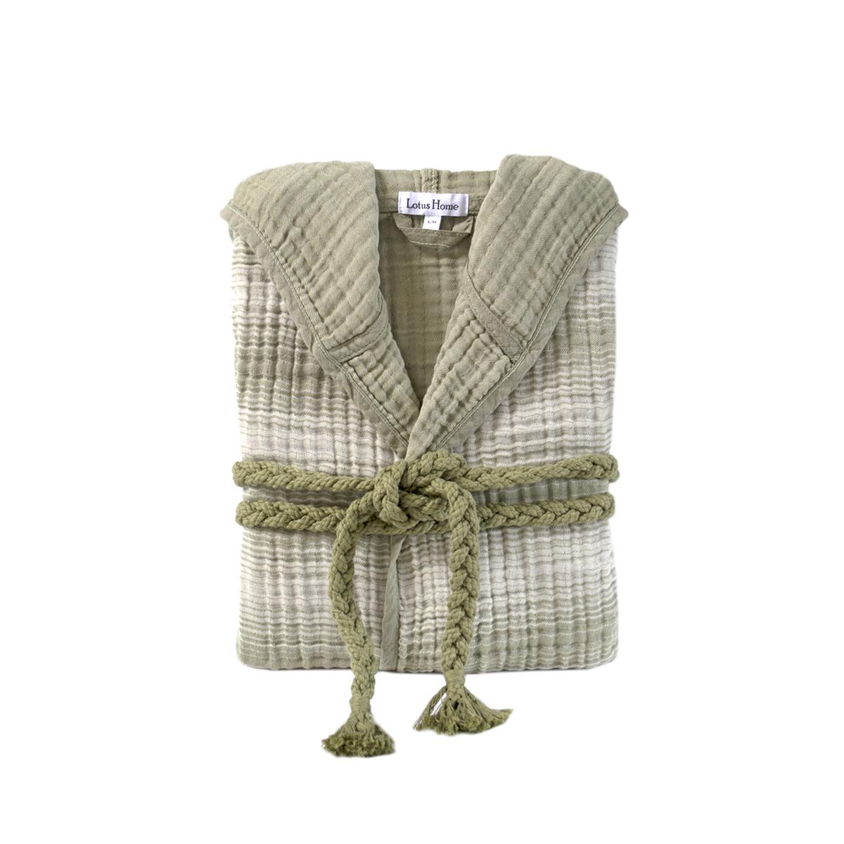 Халат Lotus Home Lilya muslin S/M Olive (14902973)