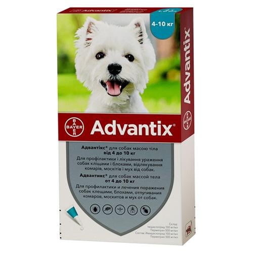 Краплі Bayer Advantix для собак 4 кг-10 кг 1 шт.