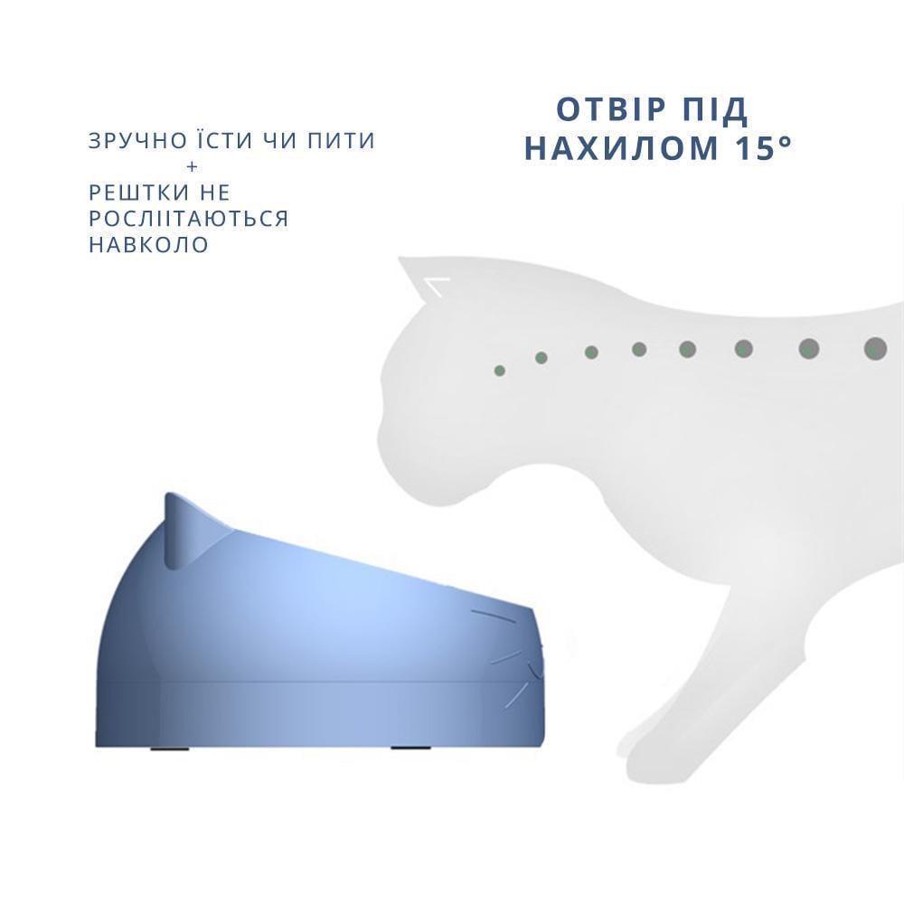 Миска кормушка для котов и собак на подставке 200 мл Голубой (15151788) - фото 2