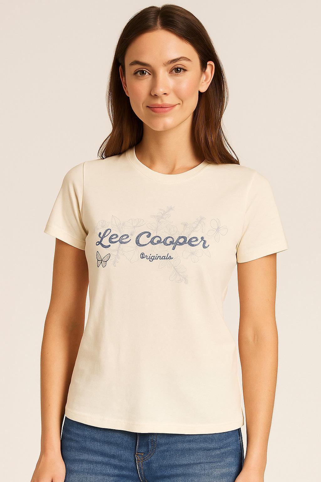 Футболка женская Lee Cooper XL Бежевый (TS0001W065)