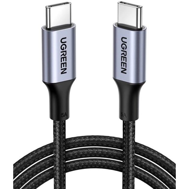 Кабель UGREEN US316 USB Type-C to USB Type-C Fast Charge Cable Aluminum Case with Braided 100 W 2 м Black (70429)