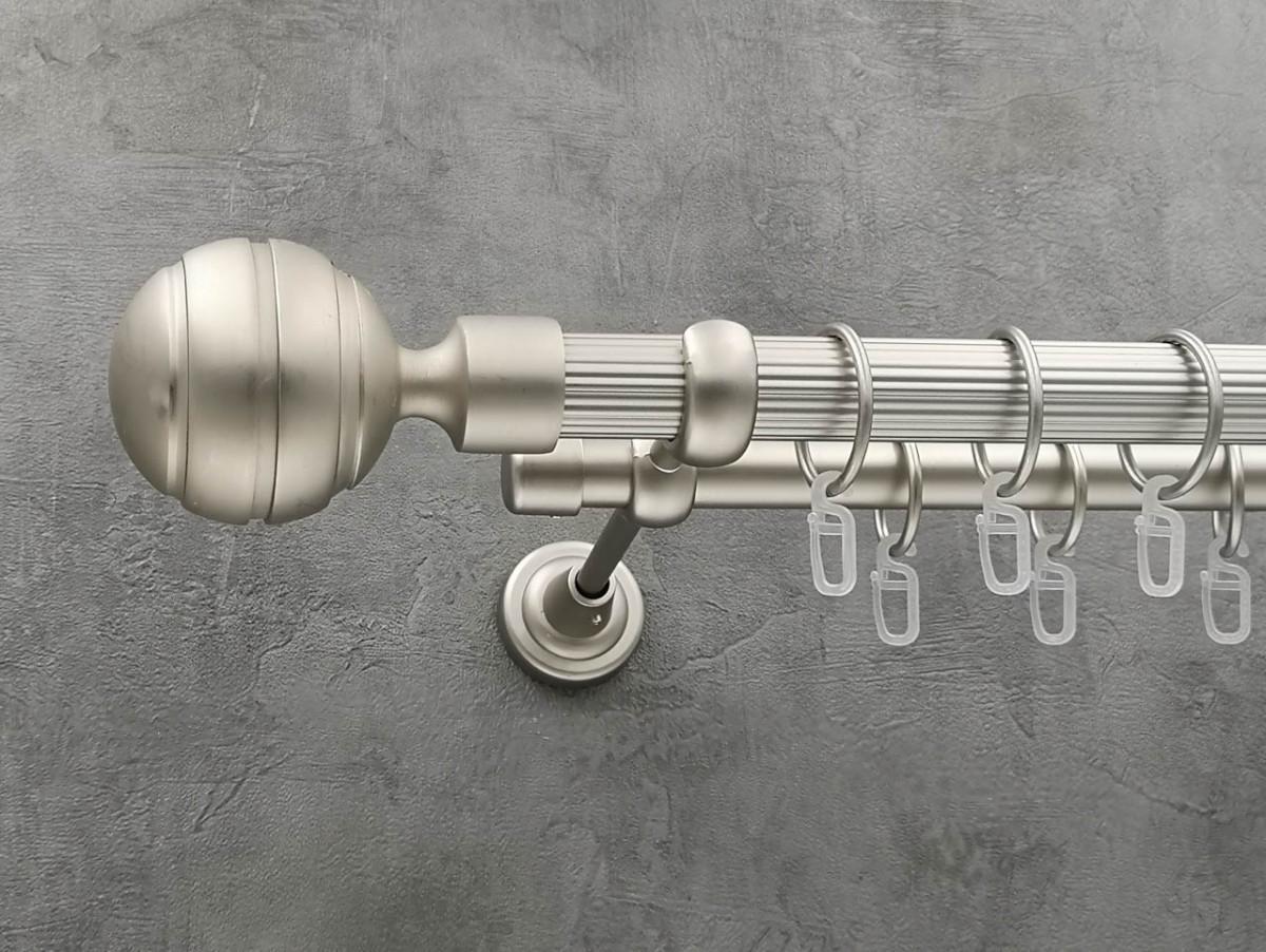 Карниз Quadrum EM235 рифлена штанга подвійний відкритий 25/19 мм 320 см Сатин (264769906)