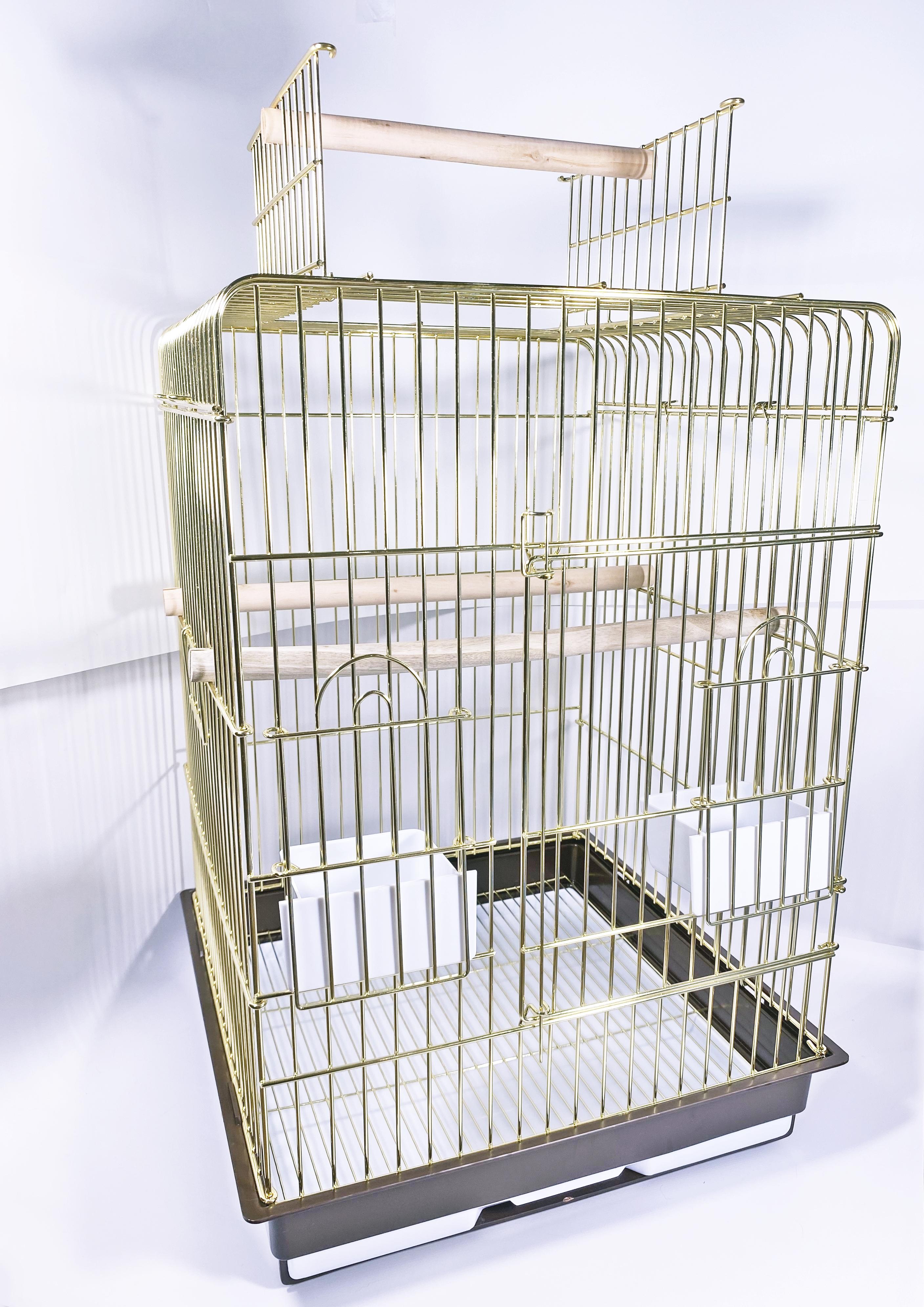 Клітка для папуг 904G 47х47х65 см Золотий (2079G) - фото 1 Клітка для папуг 904G 47х47х65 см Золотий (2079G) - фото 1