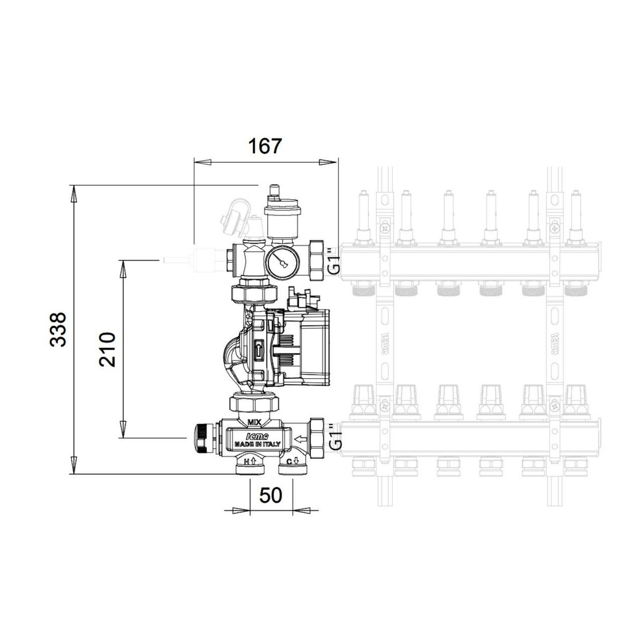 Змішувальна група ICMA №M061 без насоса (2657697410) - фото 8