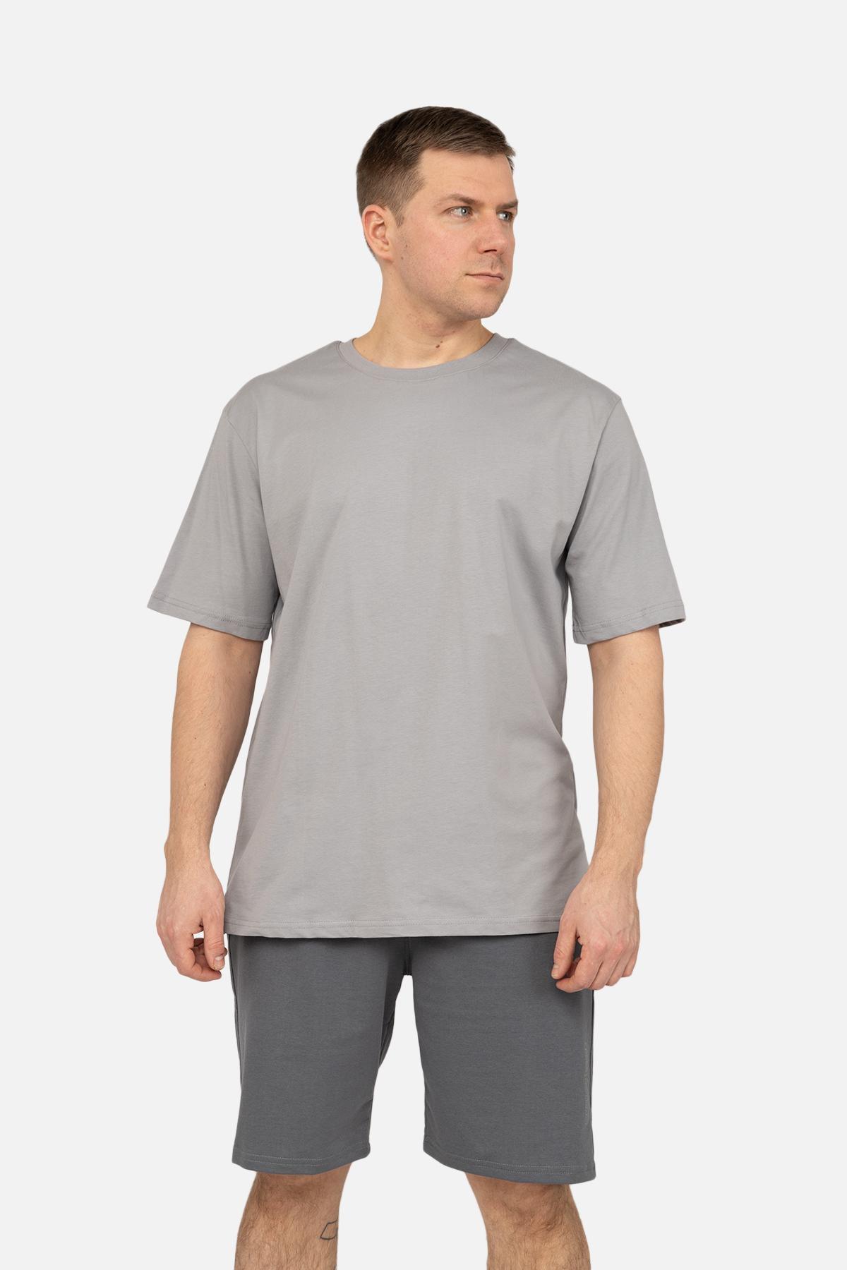 Футболка мужская ЦБ-00267762 с коротким рукавом р. 46 Серый (SKT001038980)