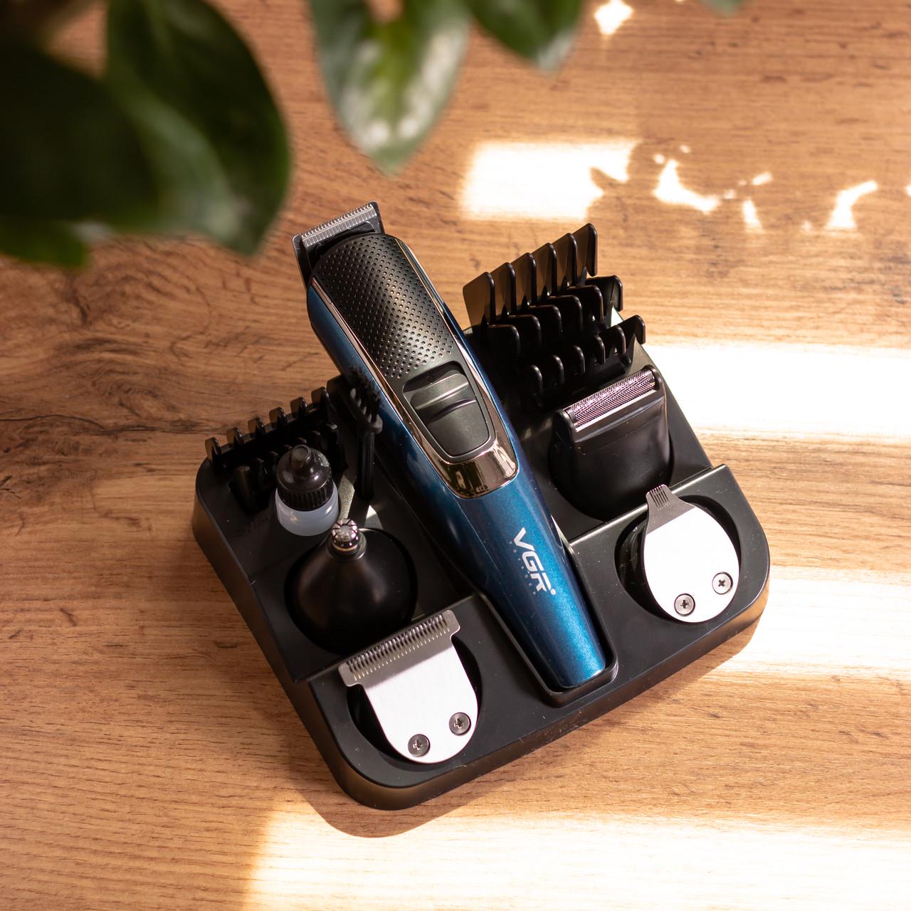 Тример для стрижки VGR V-172 4в1 з насадками Синій (7363) - фото 17 Тример для стрижки VGR V-172 4в1 з насадками Синій (7363) - фото 17