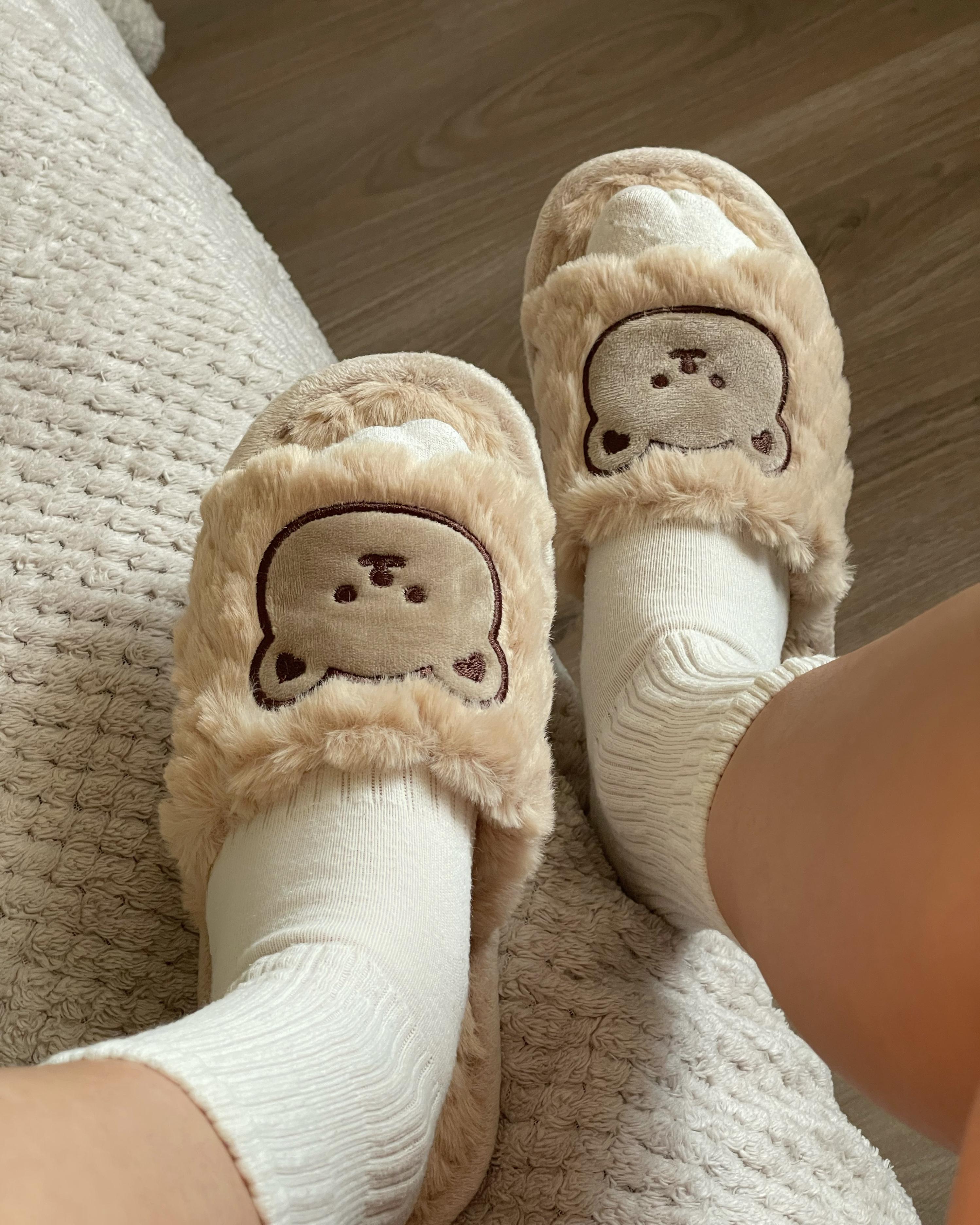 Тапочки домашние warm story Открытый мишка р. 38-39 Коричневый (0066)