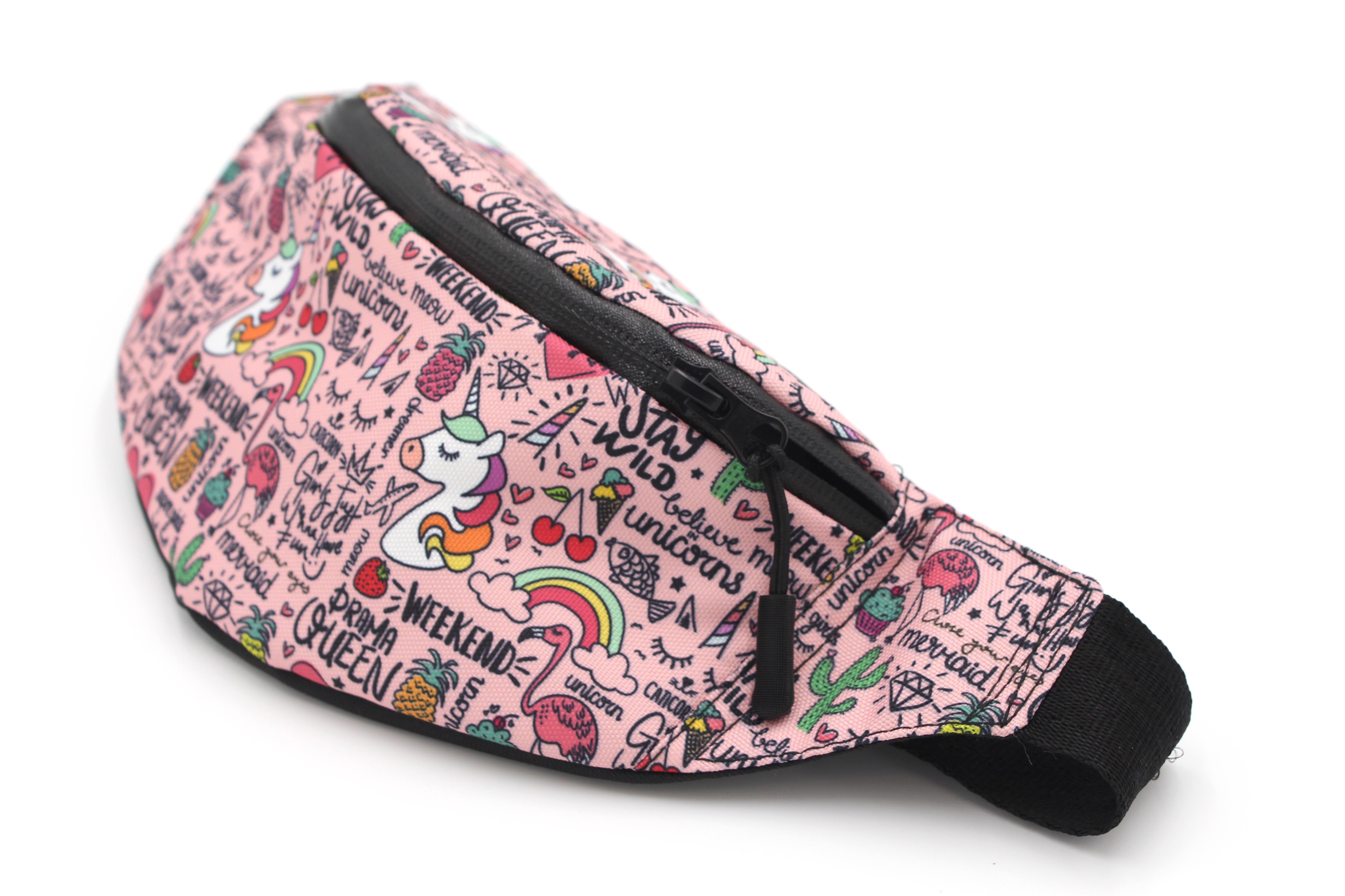 Сумка бананка для дівчинки Єдинорожки фламінго (BT-0238) - фото 4 Сумка бананка для дівчинки Єдинорожки фламінго (BT-0238) - фото 4