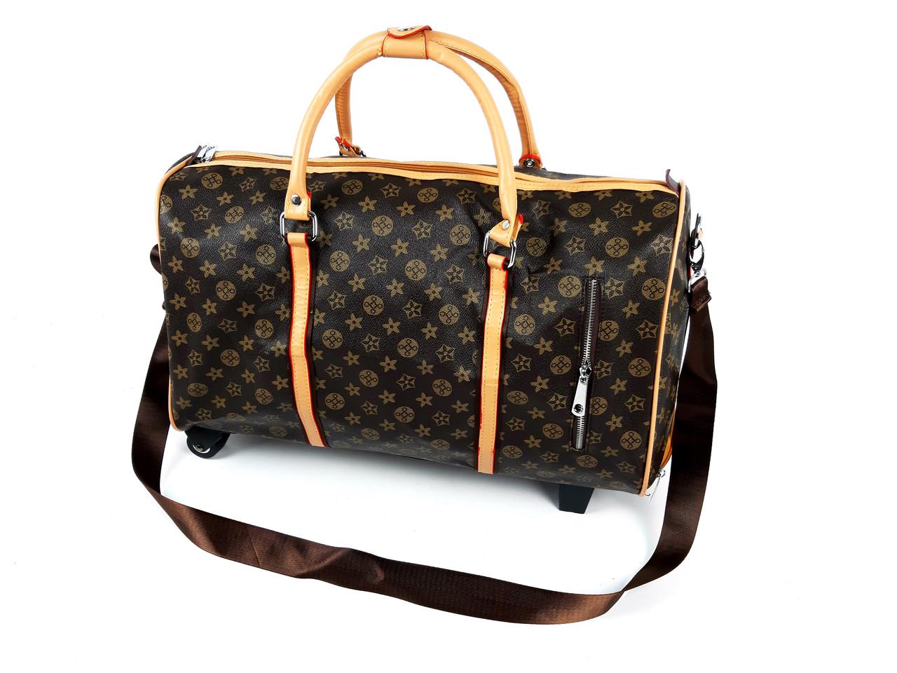 Сумка на колесах Sky travel з ременем 50x20x34 см Коричневий (1045273944) - фото 2 Сумка на колесах Sky travel з ременем 50x20x34 см Коричневий (1045273944) - фото 2