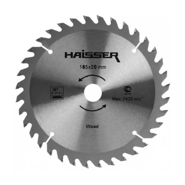 Диск пиляльний Haisser 185х20 36 зуб по дереву (4311623)