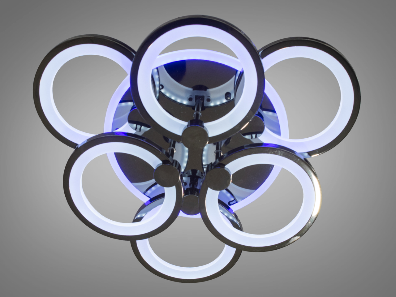 Люстры LED 8022/3+3BHR 3color dimmer с пультом управления и RGB подсветкой Черный хром (8022/3+3 BHR LED 3color)