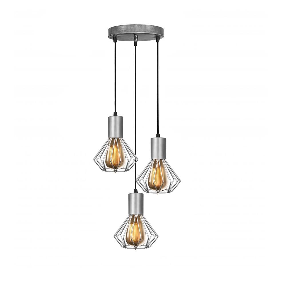 Подвесной светильник MSK ELECTRIC Diadem с тремя плафонами под лампу Е27 Хром (NL 2215-3R CR)