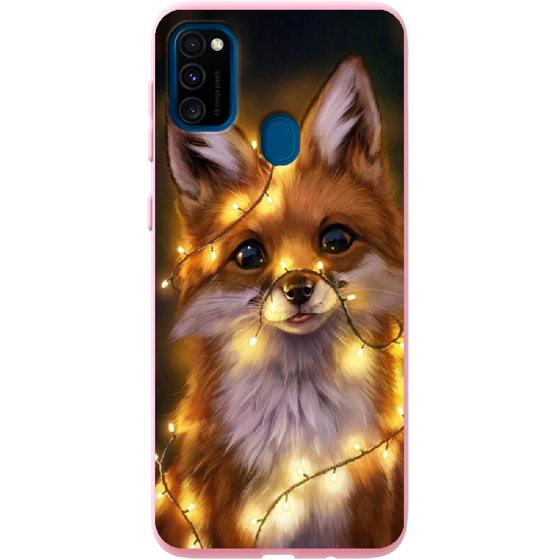 Чехол с рисунком Boxface Samsung M307 Galaxy M30s Рождественская лиса Розовый силикон (38209-up2399-41819)