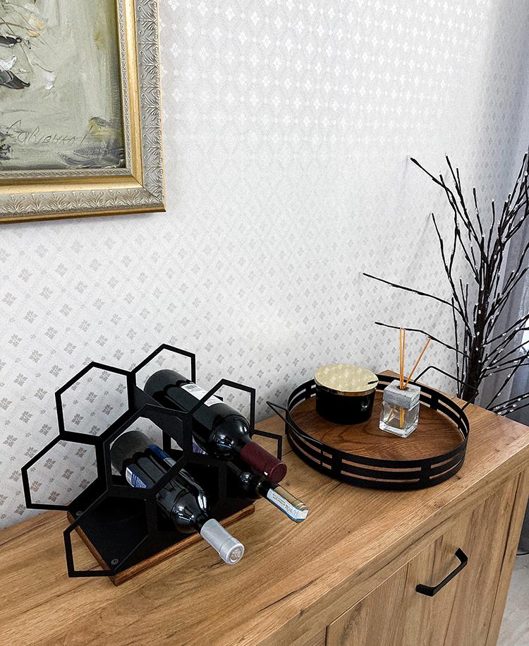 Подставка для вина NC Home Соты из деревянного основания на 5 бутылок (110227) - фото 4 Подставка для вина NC Home Соты из деревянного основания на 5 бутылок (110227) - фото 4