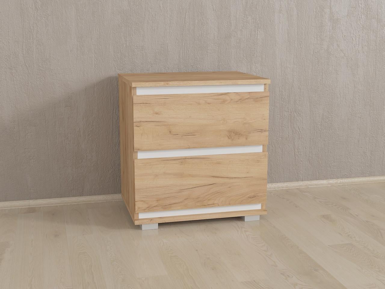 Тумба прикроватная Moreli Forte Alicia 502x535x390 мм Дуб крафт/Белый (id27-b7-kraft-plank-white)