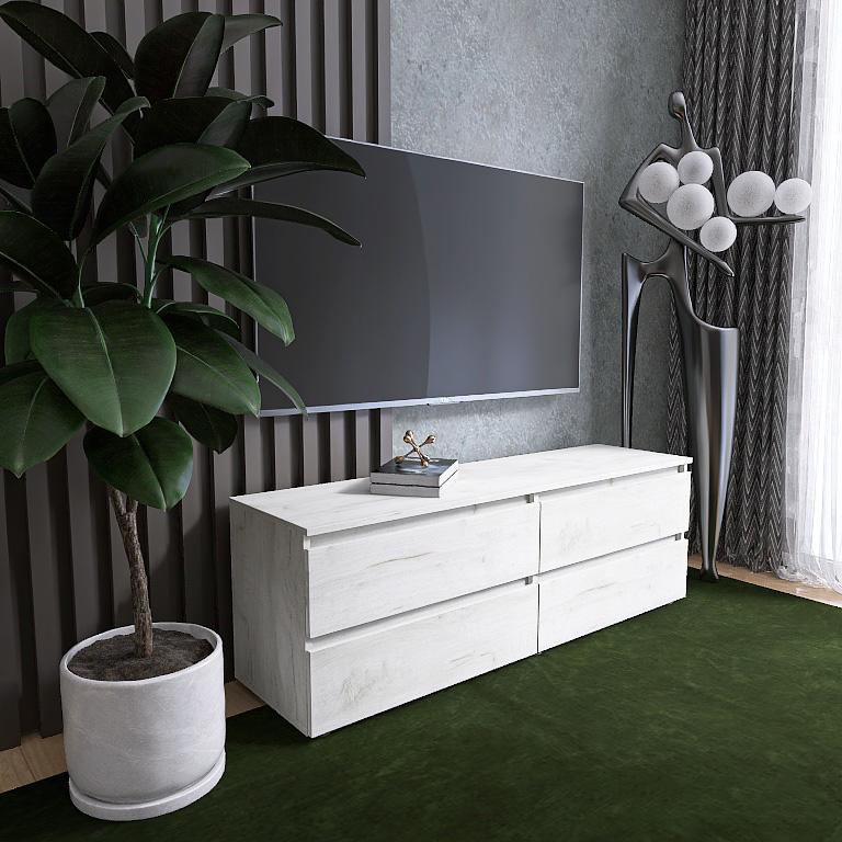 Тумба під ТВ Everest Лайт ЛТВ-1400 1402х377х488 мм Крафт білий (11407) - фото 2 Тумба під ТВ Everest Лайт ЛТВ-1400 1402х377х488 мм Крафт білий (11407) - фото 2