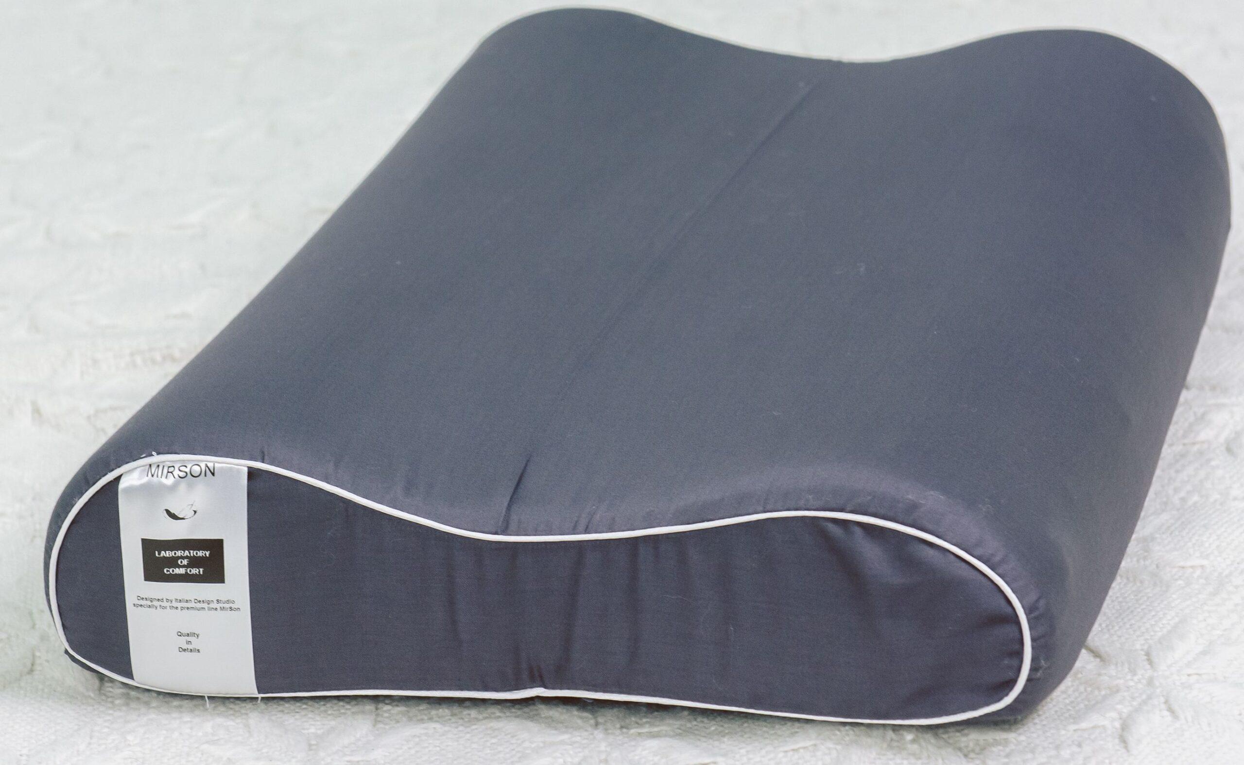 Подушка ортопедическая MirSon №6007 Delicate satin Iron grey 58х40х10,5 см (2200003260977)