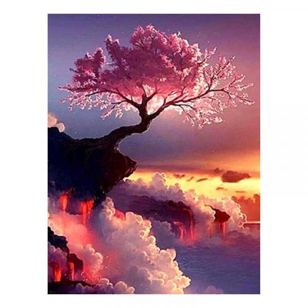 Алмазна мозаїка TK Group Сакура на скелі 40х30 см з рамкою в коробці (GB77142-mt)