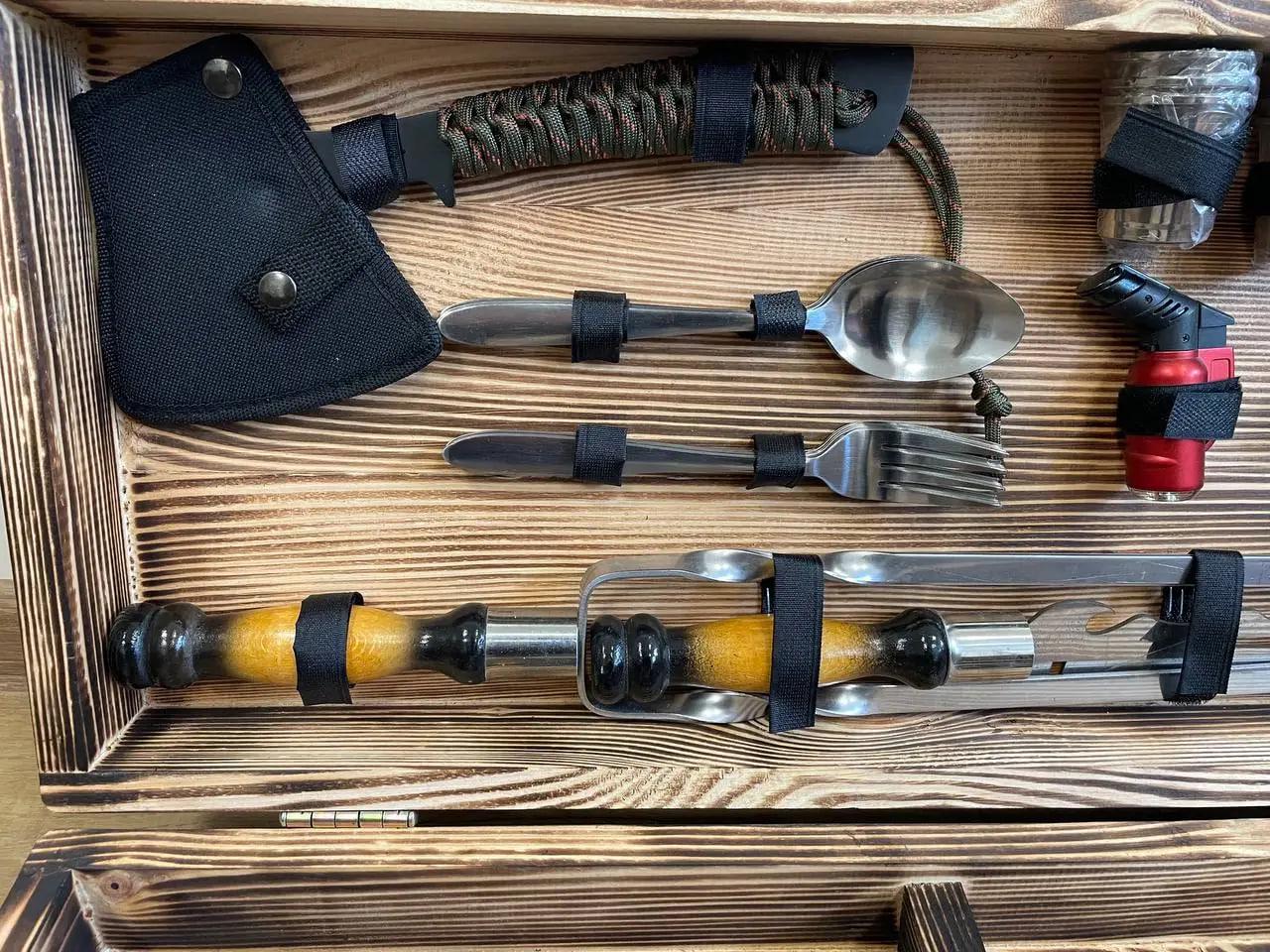 Набір шампурів Профі №10 у кейсі (10644720) - фото 4 Набір шампурів Профі №10 у кейсі (10644720) - фото 4