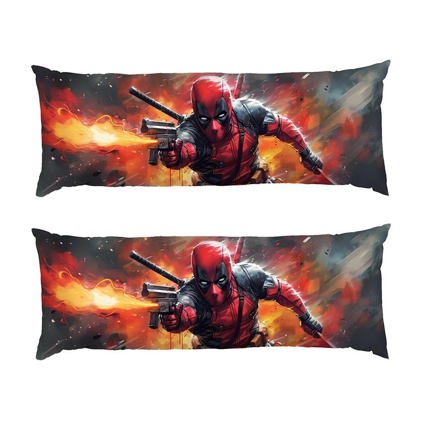 Подушка дакимакура Deadpool with a gun Art габардин 180х60 см (113265-4)
