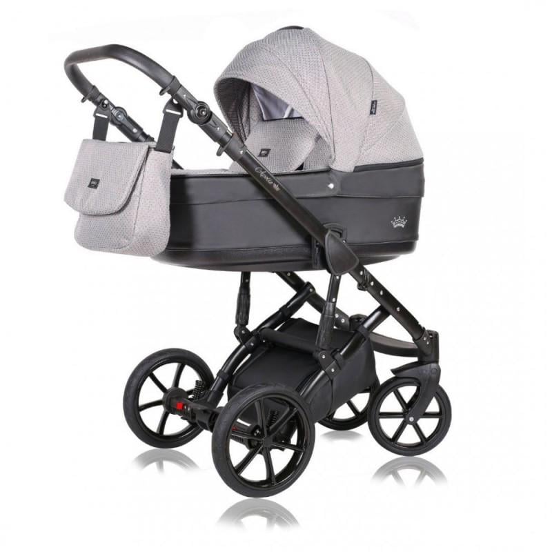 Коляска Quali Apollo A12 универсальная с дождевиком и чехлом на ножки 2в1 Серый/Черный