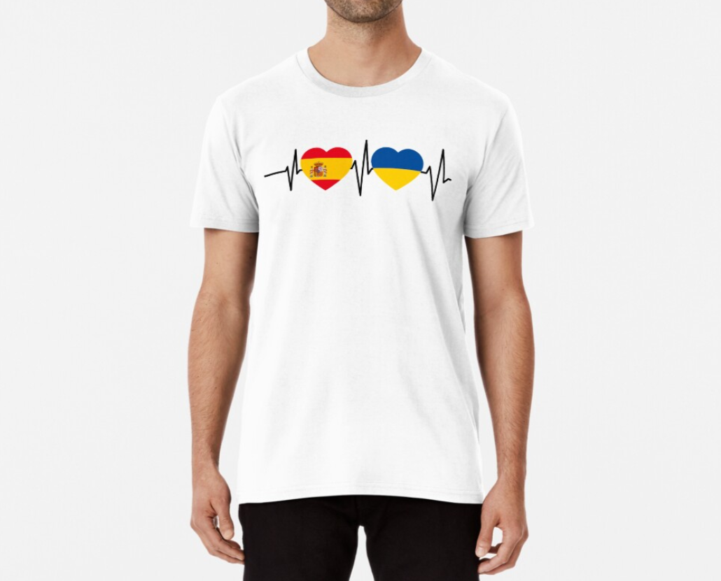 Футболка мужская патриотическая Stedman Испания/Украина L Белый (УКР340-9)