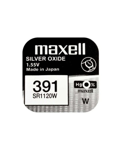 Батарейка для часов серебряно-цинковая Maxell 381 391 SR1120SW AG8 191 LR55 LR1120 1,55V (4161)