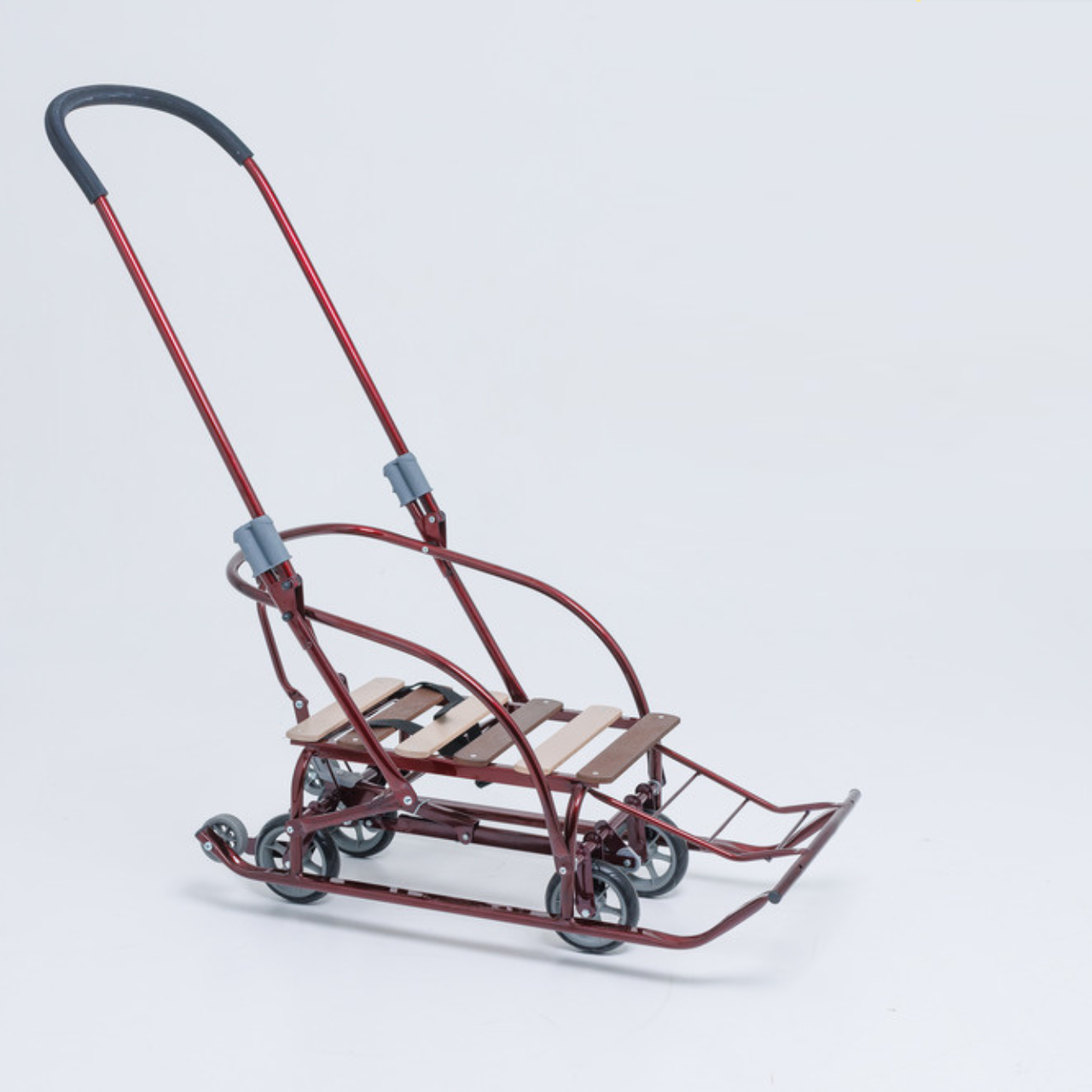 Санки-трансформер детские с колесами Мрія LUX 2026 Бордовый