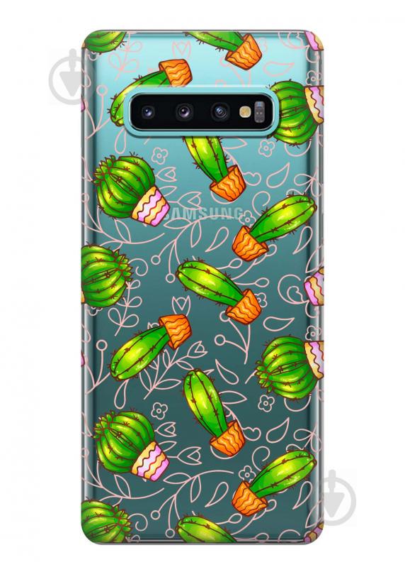Чехол iSwag для Samsung Galaxy S10 Арт кактусы (H412)