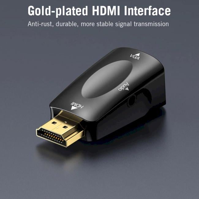 Адаптер-перехідник Vention HDMI-VGA+Audio v1.4 Чорний (605706) - фото 4