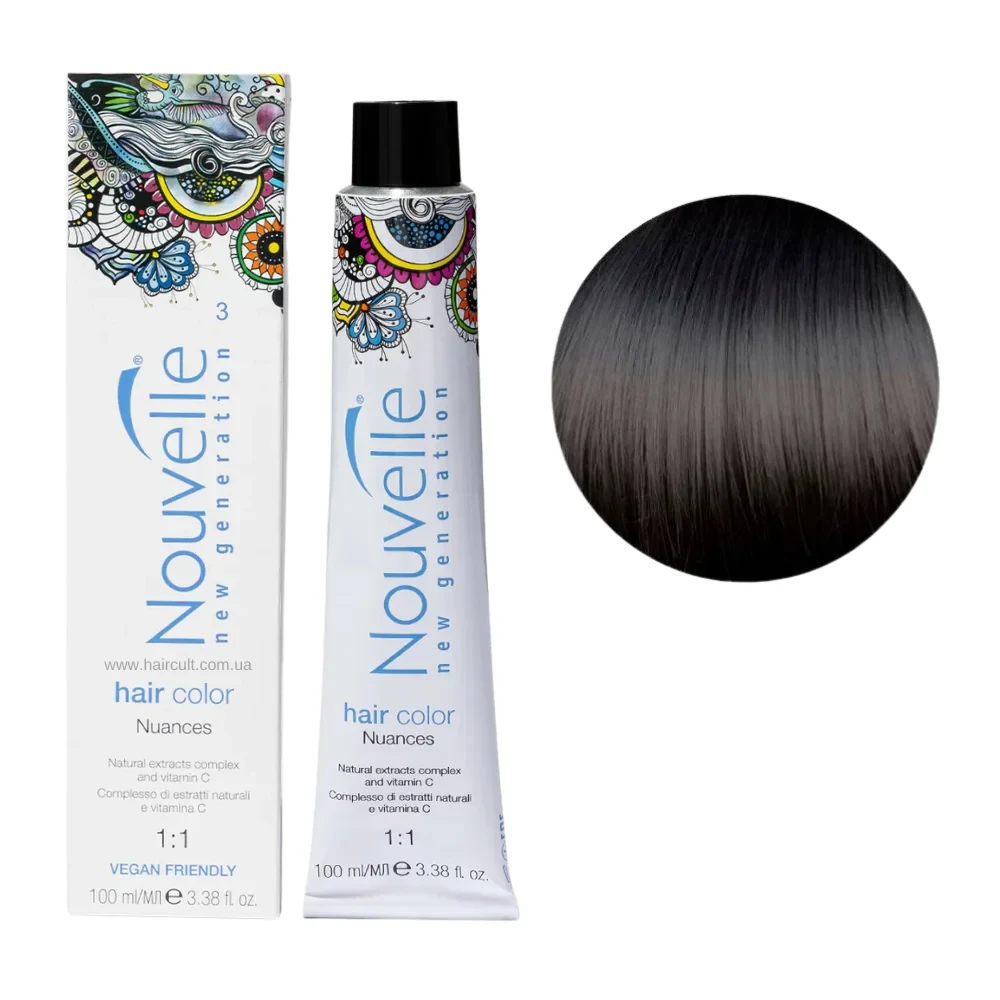 Краска для волос Nouvelle Hair Color 3 Темно-коричневый 100 мл