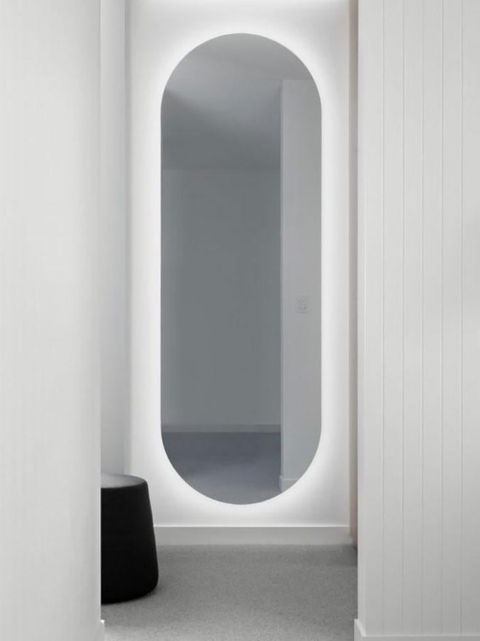 Зеркало овальное с подсветкой Капсула XXL 95х190 см (10005XXL-95190stW)