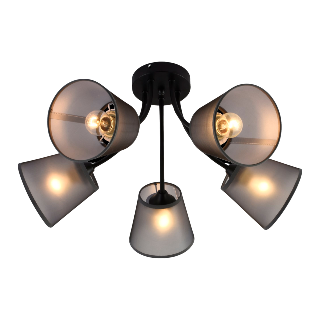 Люстра Valeso с пятью текстильными плафонами под лампу Е27 Черный (V XA1461/5 BK)