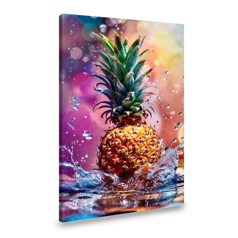 Картина на холсте Натюрморт ананас с брызгами воды 80x54 см (246VP_L)