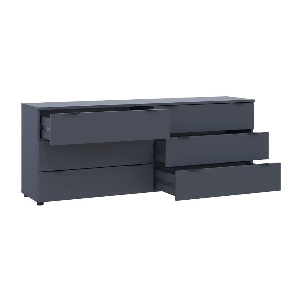 Комод Doros Рон 9 DRS-011778 6 ящиков 160х38х62 см Графит (41516176) - фото 6