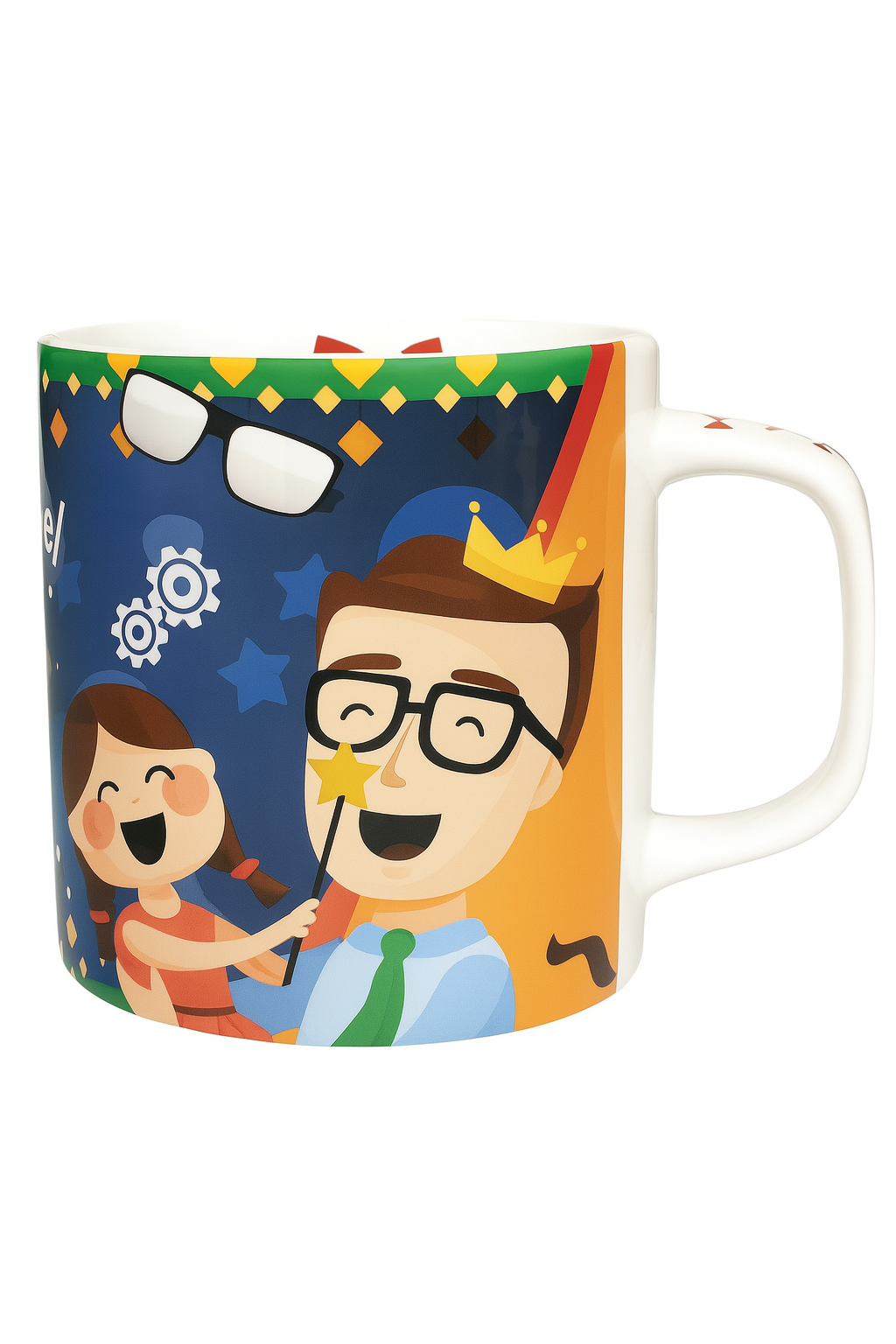 Чашка Stenson Papa 360 мл Желтый/Синий (612910)