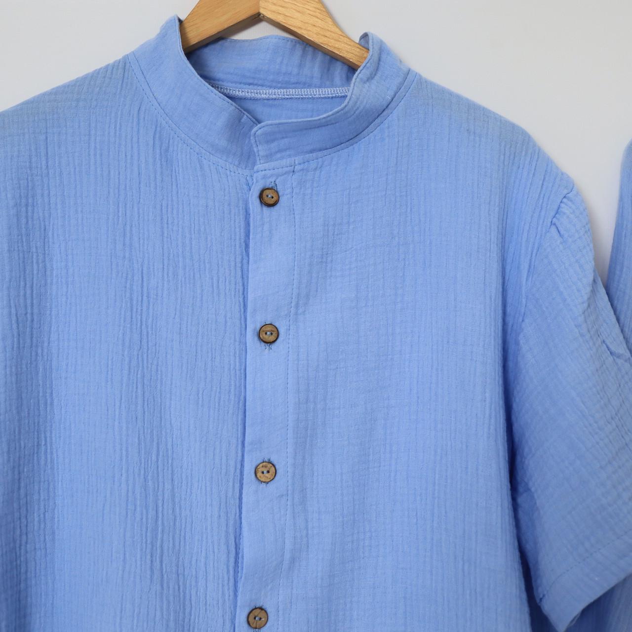 Прогулочные костюмы Family Look муслиновые для мамы сына и отца Голубой (1933292988) - фото 4 Прогулочные костюмы Family Look муслиновые для мамы сына и отца Голубой (1933292988) - фото 4