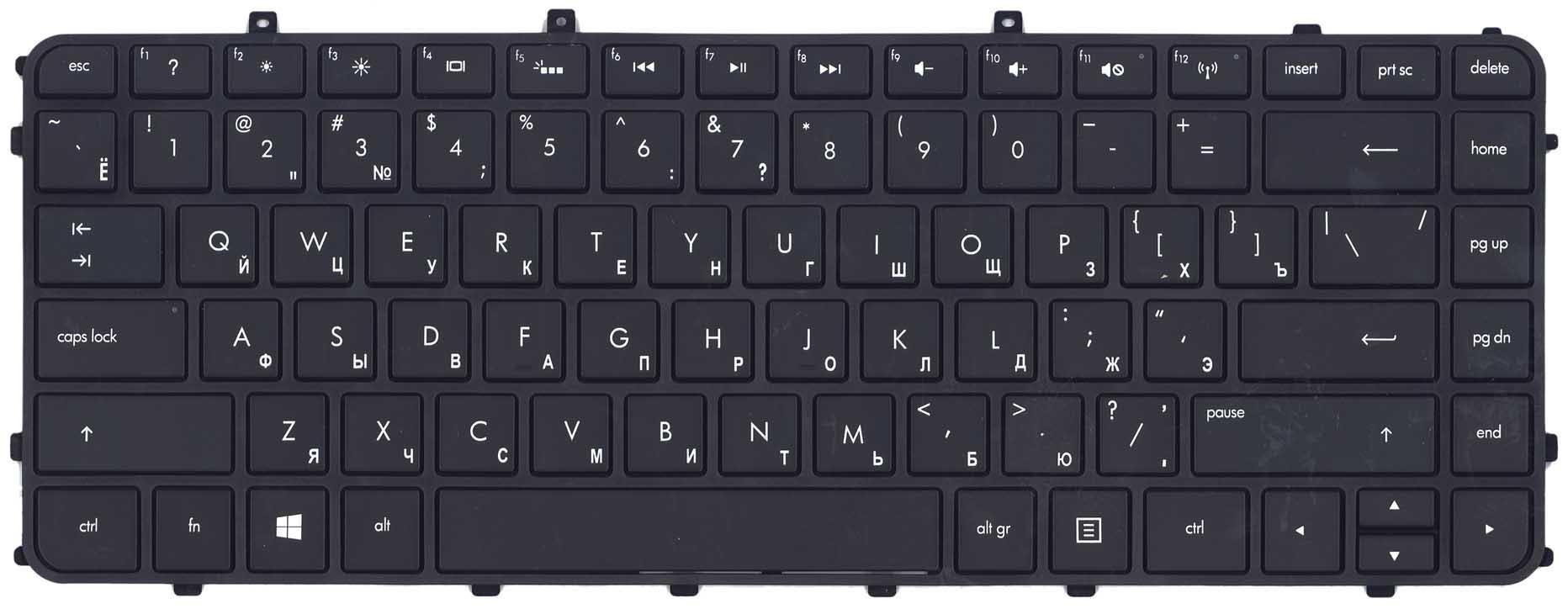 Клавіатура для ноутбука HP Envy 4-1000 Black Frame Black