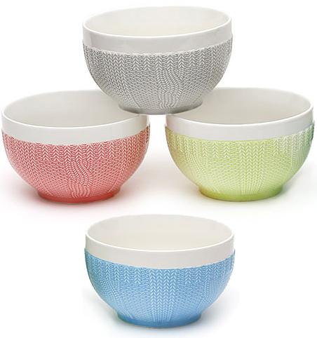 Набор фарфоровых мисок Вязаный орнамент 900 мл 4 шт. (BD-575-109)