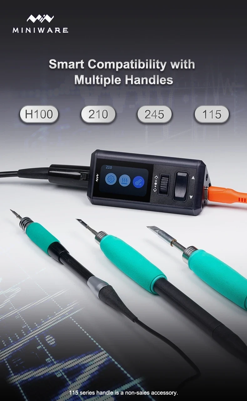 ᐉ Паяльная станция с ручкой Miniware TS1M С245 и 3 жала K/BC2/D24