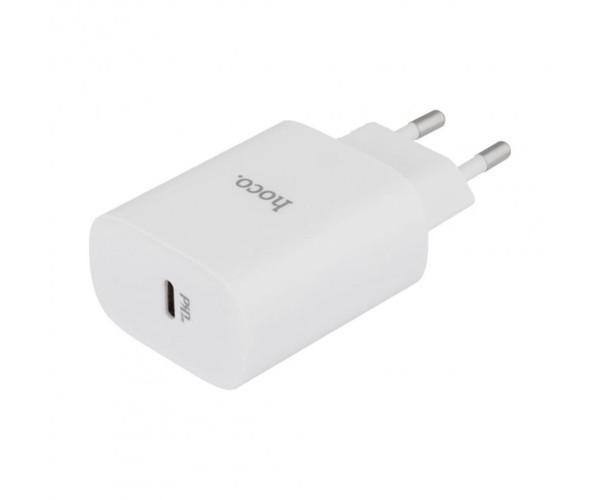 Устройство зарядное сетевое Hoco N14 Type-C PD20W QC3.0 cable Type-C to Lightning 1 м White