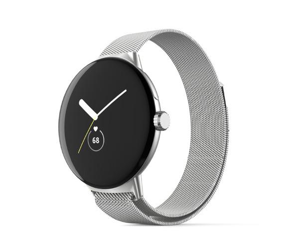 Ремешок металлический Milanese Magnetic для смарт-часов Google Pixel Watch 3 45 мм Серебряный