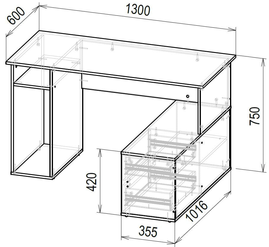Компьютерный стол IdealMebel КС-31 Белый - фото 3 Компьютерный стол IdealMebel КС-31 Белый - фото 3
